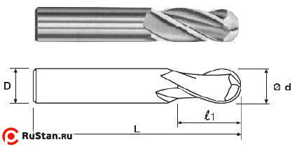 Фреза Концевая радиусная d 6,0х 19х61 ц/х ВК8 Z=2 R-3,0 фото №1 Фреза Концевая радиусная d 6,0х 19х61 ц/х ВК8 Z=2 R-3,0 фото №1