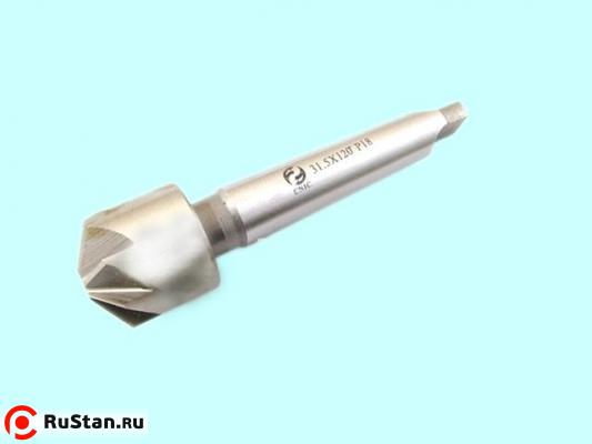 Зенковка d31,5х 32х124 конус 120° Р18 к/х Z=8 КМ2 DIN335B "CNIC" фото №1