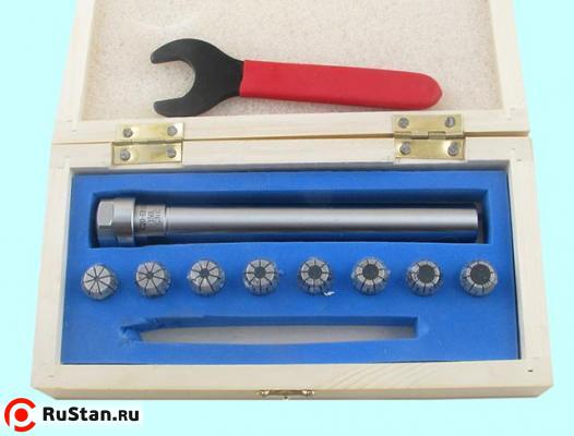 Патрон Цанговый с хв-ком цилиндрическим С20 с набором цанг ER16 из 8шт d3-10мм (150L-ER16-8PCS) "CNIC" фото №1 Патрон Цанговый с хв-ком цилиндрическим С20 с набором цанг ER16 из 8шт d3-10мм (150L-ER16-8PCS) "CNIC" фото №1