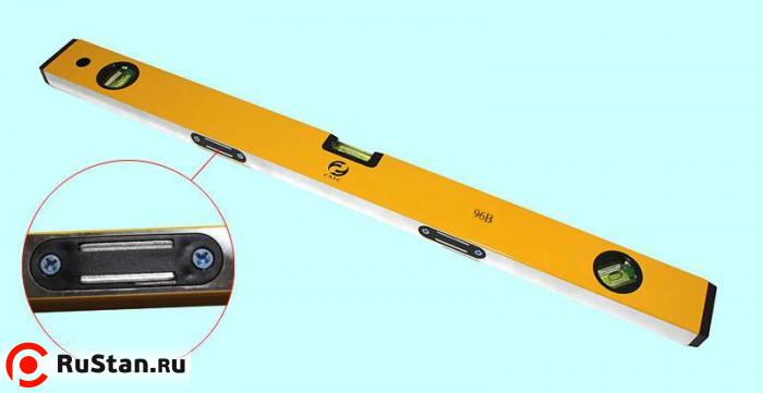 Уровень Строительный алюминиевый  800 мм х 50 мм 3 ампулы с магнитными вставками PROFI (96В) "CNIC фото №1