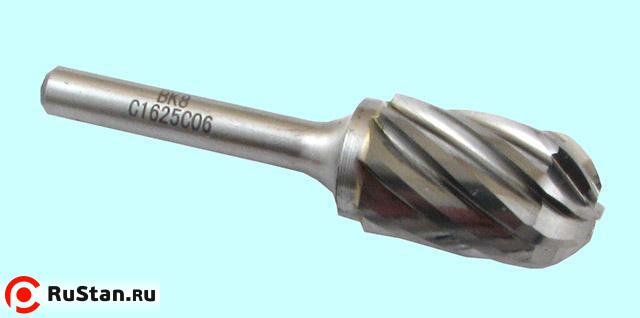 Борфреза тв.спл. сфероцилиндр. d16х25х6х65 R8 спиральная крупная насечка (C16 25С06) "CNIC" фото №1 Борфреза тв.спл. сфероцилиндр. d16х25х6х65 R8 спиральная крупная насечка (C16 25С06) "CNIC" фото №1