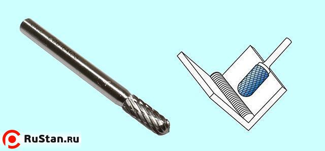 Борфреза сфероцилиндрическая  d 6х16х6х65 R3 Р6М5 Х-образн. насечка "CNIC" (C06 16М06) фото №1