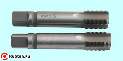 Метчик G   5/8" Р18 трубный цилиндрический, м/р. комплект из 2-х шт. (14 ниток/дюйм) ГОСТ 3266"CNIC" фото №1