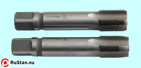 Метчик G 1 1/2" Р6АМ5 трубный цилиндрический, м/р. комплект из 2-х шт. (11 ниток/дюйм) ГОСТ 3266"CNIC" фото №1