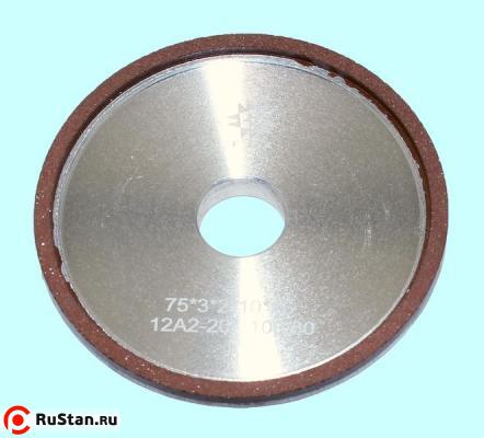 Круг алмазный 12А2-20град.(тарельчатый)  75х3х2х16  SSD-2(АС4) 100/80 100% В2-01 6,0кар. "TLX" фото №1