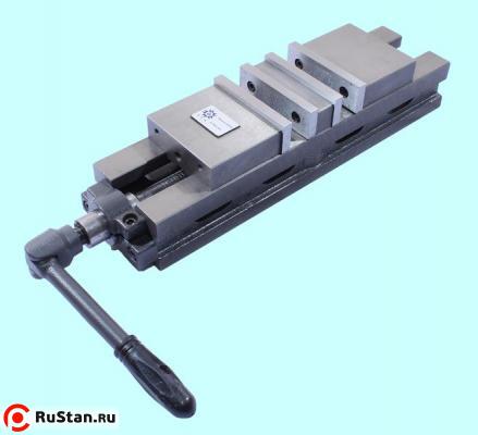 Тиски Станочные 100мм 2-х позиционные неповоротные, твердость губок HRC48-52, Q93100 "TLX" фото №1