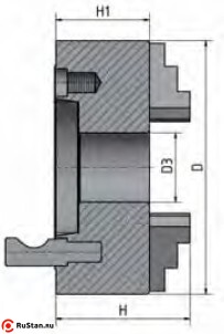 Габаритные и присоединительные размеры прецизионных трехкулачковых токарных патронов Optimum Camlock CI3C ø 200 мм D1-6" фото №2 Патрон токарный 3-кул. 200 мм Camlock CI3C D1-6" фото №2