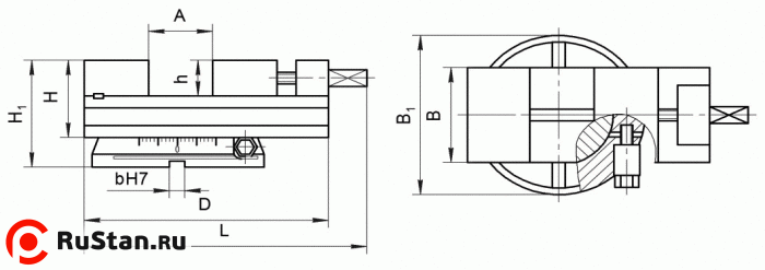 Тиски станочные поворотные с ручным приводом 80мм 7200-0204-02 фото №2 Тиски станочные поворотные с ручным приводом 80мм 7200-0204-02 фото №2
