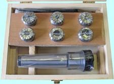 Патрон Цанговый с хв-ком КМ4  (М16х2,0) с набором цанг ER32 из  6шт (6.8.10.12.16.20мм) 