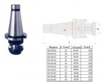 Оправка с хв-ком 7:24 - 40, d-27 ГОСТ 25827 исп.1, комбинир-ая для нас. цил. и торц. фрез с прод-ой и попер-ой шпонкой