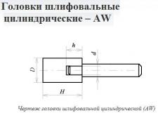 Головка абразивная  5х10х3 AW(ГЦ) 63C F60(25Н) O(СТ1) с хвостовиком 