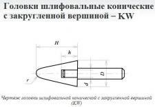 Головка абразивная 25х32х6 KW(ГКЗ) 25А F60(25Н) O(СТ1) с хвостовиком 
