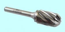 Борфреза тв.спл. сфероцилиндр. d12х25х6х65 R6  спиральная крупная насечка (C12 25С06) 