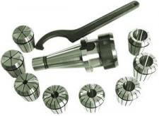 Патрон Цанговый с хвостовиком 7:24-50 ГОСТ 25827 исп.1 М24х3.0 с набором цанг ER50 из 12шт (12-34мм) 